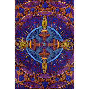3D Magic Mushroom Tapestry by Sunshine Joy